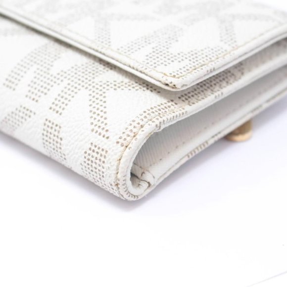 MICHAEL KORS White Canvas TriFold Wallet - Picture 8 of 9